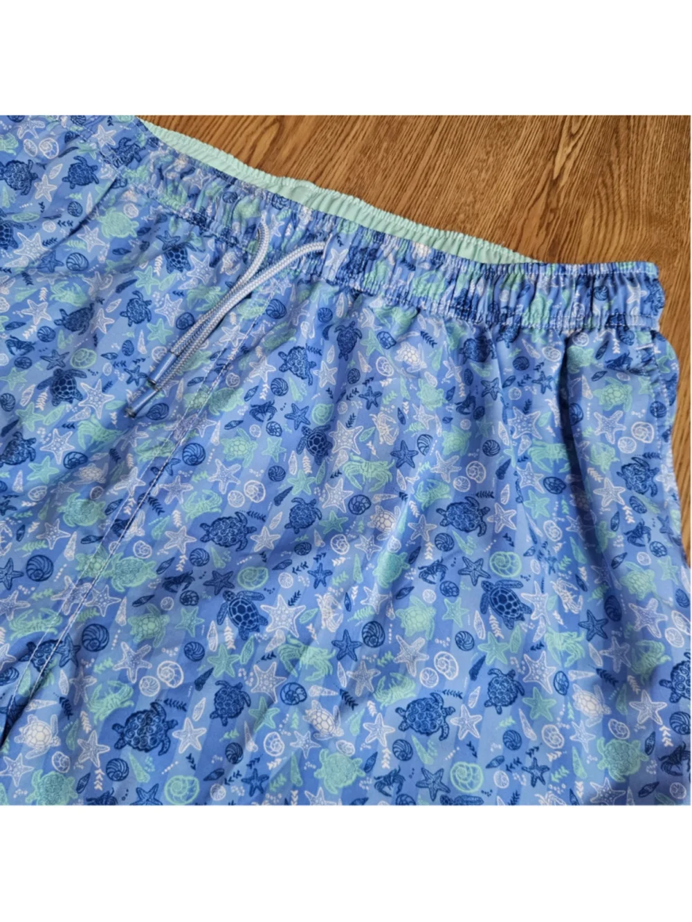 Peter Millar Seaside Collection Blue Ocean Sea Life AOP Swim Shorts Mens XXL